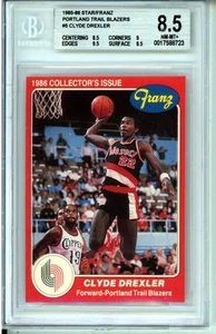 Trail Blazers Franz/Star #5 1985-86 Clyde Drexler BGS 8,5 Trailblazers centrados - Imagen 1 de 2