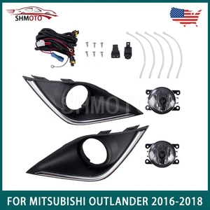 For Mitsubishi Outlander 2016-2018 Front Bumper Fog Light Lamp w Cover Wire Kit - Picture 1 of 12