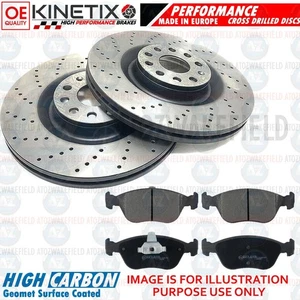 PARA VOLVO S70 2.3 T5 DISCOS DE FRENO DELANTEROS PERFORADOS CRUZADOS RENDIMIENTO PASTILLAS 280mm - Imagen 1 de 2