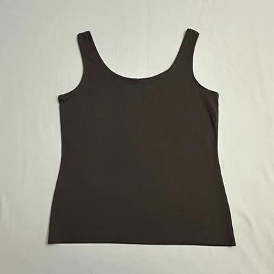 Talbots Tank Top Womens Medium M Chocolate Brown Sleeveless Shirt Cotton Stretch - Image 1 of 4