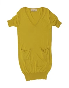 PAUL SMITH Womens Short Sleeves Jumper Dress UK 12 Medium Green Silk CX73 - Picture 1 of 3