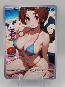 Delia Ketchum Waifu Full Art Custom Trading Card Fan Art Goddess ACG - Picture 1 of 1