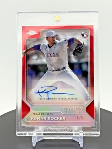 2025 Topps Chrome National NSCC Kumar Rocker RC Rookie AUTO 🔴 Red Refractor /5 - Picture 1 of 4