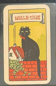 Vintage Lucky Black Cat Advertising Scent Perfume Card - Picture 1 of 2