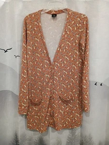 Agnes & Dora Woman's M Long Sleeve Mixed Fibers Floral Light Weight Button Up  - Picture 1 of 7