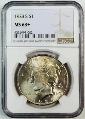 1928 S Peace Dollar NGC MS-63+ Plus Very PQ! - Image 1 of 2