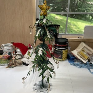 19" Metall Weihnachtsbaum mit hängenden klaren hängenden Ornamenten - Bild 1 von 15