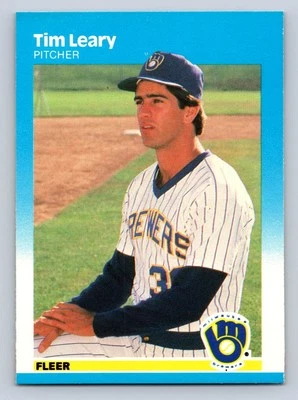 1987 Fleer #348 Tim Leary Milwaukee Brewers - NM/MT - Image 1 of 2