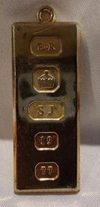 SILVER JUBILEE QUEEN ELIZABETH II 22ct GOLD PLATED INGOT PENDANT Great condition - Picture 1 of 5