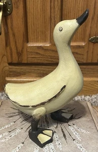 Vintage Smith Hawken Enten - geschnitztes Holz 8,25" hoch bis zum Schnabel - Bild 1 von 7