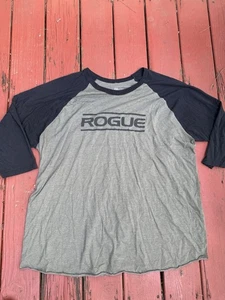 Rogue Fitness Shirt Herren 4XL grau 3/4 Ärmel Fitnessstudio Training hergestellt in den USA - Bild 1 von 5