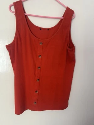 Woman Orange Vest Top By Peacocks Size 22 In Good Condition And Style - Image 1 of 4