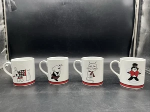4 Studio Nova “Santa’s Little Helpers” Mugs Dog, Cat, Mouse, Penguin 4” T - Picture 1 of 8