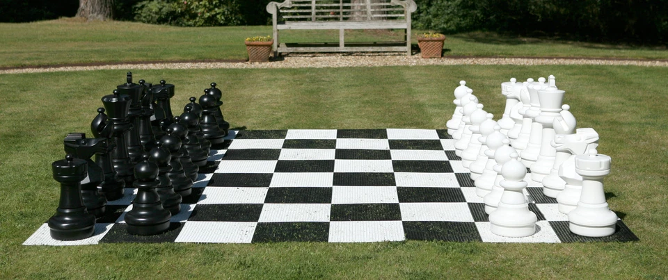 Freiland Schach, Gartenschach, Rasenschach, XXXL Mega Garten Schach, 32 Figuren