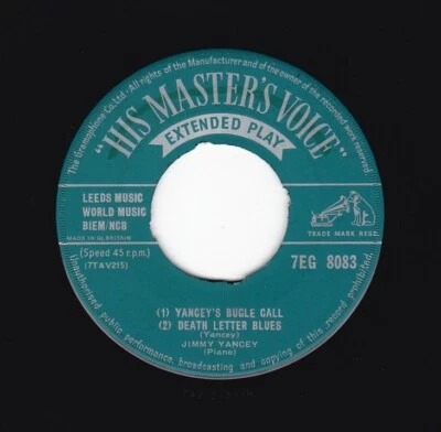 Jimmy Yancey - 7" 45 RPM 4 Track EP 1955 UK Pressing Piano Blues Foto 1 de 2