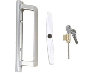 Distinct KD United Window Sliding Patio Door Handle & Lock Satin Nickel - Picture 1 of 2