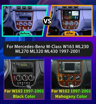 Autoradio Android 14 9'' per Mercedes ML W163 1997-2002 CarPlay 6G+128GB DAB+DSP - Immagine 1 di 4