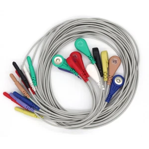 Universal Generic DIN1.5mm ECG Holter Cable 10 Leads 7 Leads 3 Leads Snap AHA - Picture 1 of 14