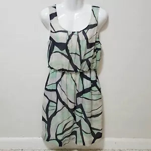 Abito donna Anthropologie Odille Damigella XS astratto acquerello pintuck verde - Foto 1 di 12