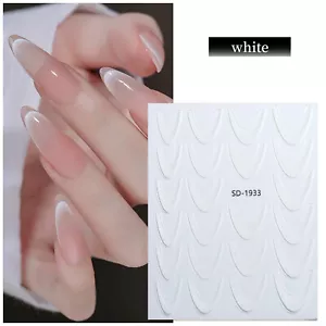 Various Colors Gradient French Nail Art Stickers Self-Adhesive Tips Nail Decals  - Picture 1 of 18