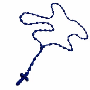 Rosario Azul Rosario Con Nudos Hecho A Mano Anudado - Hilo 100% Nylon Azul - Imagen 1 de 10