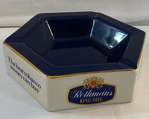 Cenicero vintage de 8 pulgadas Rothmans tamaño king cigarrillo 6 caras Wade England - Imagen 1 de 11