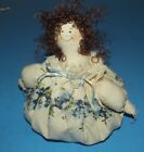 Potpourri Doll Figure Country Finished Fabric Craft 6.5" Tall Fabric Lace Ribbon