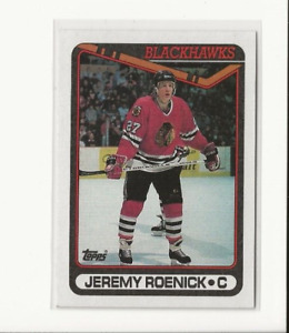 1990-91 Topps Hockey Card Jeremy Roenick Rookie Chicago Blackhawks #7