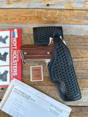 Vintage HOYT Black Basket Leather Lined Duty Holster For Sig P226 P220 Right Foto 1 de 4