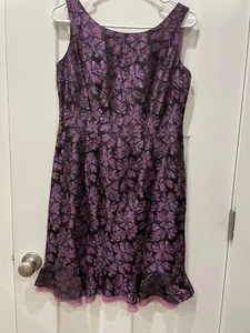 Womens Nipon Boutique Black Purple Floral Dress Jacket 2P - Picture 1 of 9