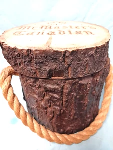 RARE McMASTER'S CANADIAN WHISKEY ICE BUCKET Coaster LOG Set four 3 1/2" - Picture 1 of 10
