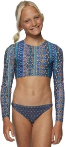 O'Neill L98526 Girls Multi Margot Crop Top 2-Piece Swim Set Size 4 - Picture 1 of 3