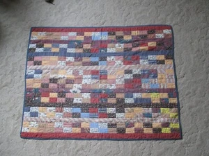 Vintage Handmade Scrappy Baby Quilt  - 52 X 40 - Picture 1 of 13