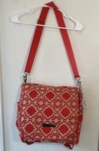 Petunia Pickle Bottom Convertible Boxy Backpack Diaper Bag Coral and White NWT - Picture 1 of 9