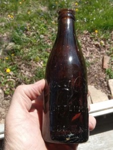 AMBER COLUMBUS,OHIO SCRIPT COCA COLA EARLY 1900 STRAIGHT SIDE COKE BOTTLE - Picture 1 of 11