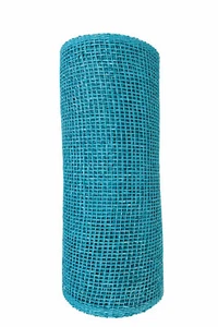 Ribbon Poly Burlap Mesh Turquoise 10" x 10yd - Picture 1 of 4