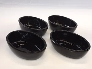 Set (4) Individual Dark Brown Glazed Ceramic Casserole Baking Dishes 5 1/2” Long - Picture 1 of 7