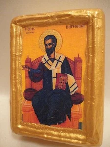 Saint Barnabas Rare Christianity Byzantine Greek Orthodox Icon art Block - Picture 1 of 8