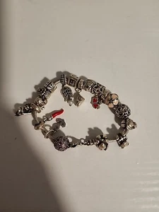 Pandora 925 ALE 8,25” Pulsera Cargada 18 Dijes Plata de Ley - Imagen 1 de 9