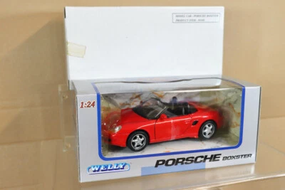 WELLY 94509 1:24 Scala Porsche Boxster Rosso Menta IN Scatola OA - Immagine 1 di 4
