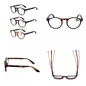 Reading Glasses 3 Pack for Men and Women,Retro Round Spring Hinges... - Picture 1 of 43