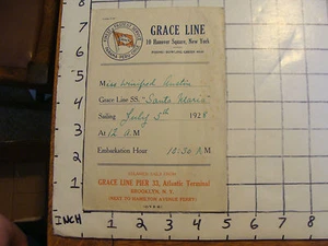 Vintage Cruise ship:1928 Grace Line SS. SANTA MEARIA filled out enevelope - Picture 1 of 2