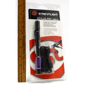 Brand New! STREAMLIGHT "STYLUS PRO" 400nm UV LED FLASHLIGHT w/ USB & WALL CHARGE - Picture 1 of 4