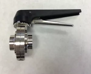 1.5" Butterfly Valve Sanitary T316L Stainless Weld Ends EPDM Seat w/Handle NEW - Picture 1 of 4