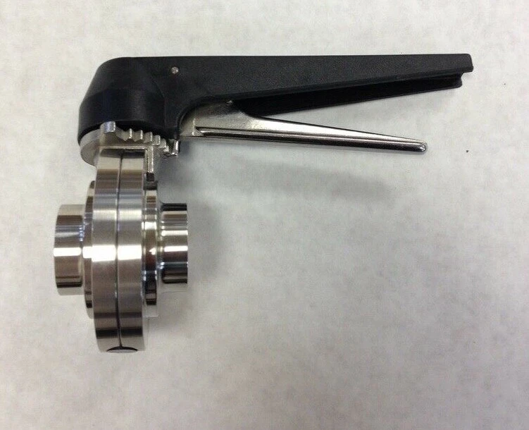 1.5" Butterfly Valve Sanitary T316L Stainless Weld Ends EPDM Seat w/Handle NEW - Image 1 of 4