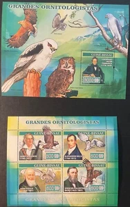 GUINEA BISSAU 2007. Grandes Ornitologistas. 2 HB (1x 4v + 1x 1v). NHM - Imagen 1 de 3