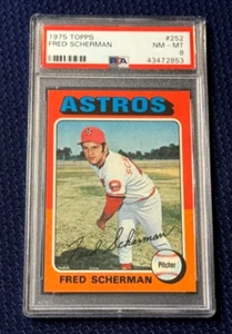 1975 Topps SET BREAK Fred Scherman #252 PSA 8 NM-MT * 25 YEAR SELLER - Picture 1 of 2