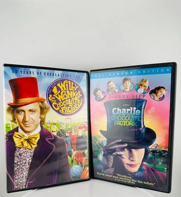 Willy Wonka & Charlie and the Chocolate Factory DVD Lot (2 Movies) Pre-Owned - Image 1 of 2