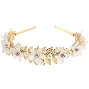 Flower&Leaf Shape Hairband Adjust Size Bride Hairband Wedding Show Tiaras - Picture 1 of 8