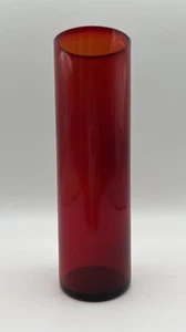 Blenko Art Glass Tangerine Amberina Mid Century Modern 8” Tall Cylinder Vase - Picture 1 of 9